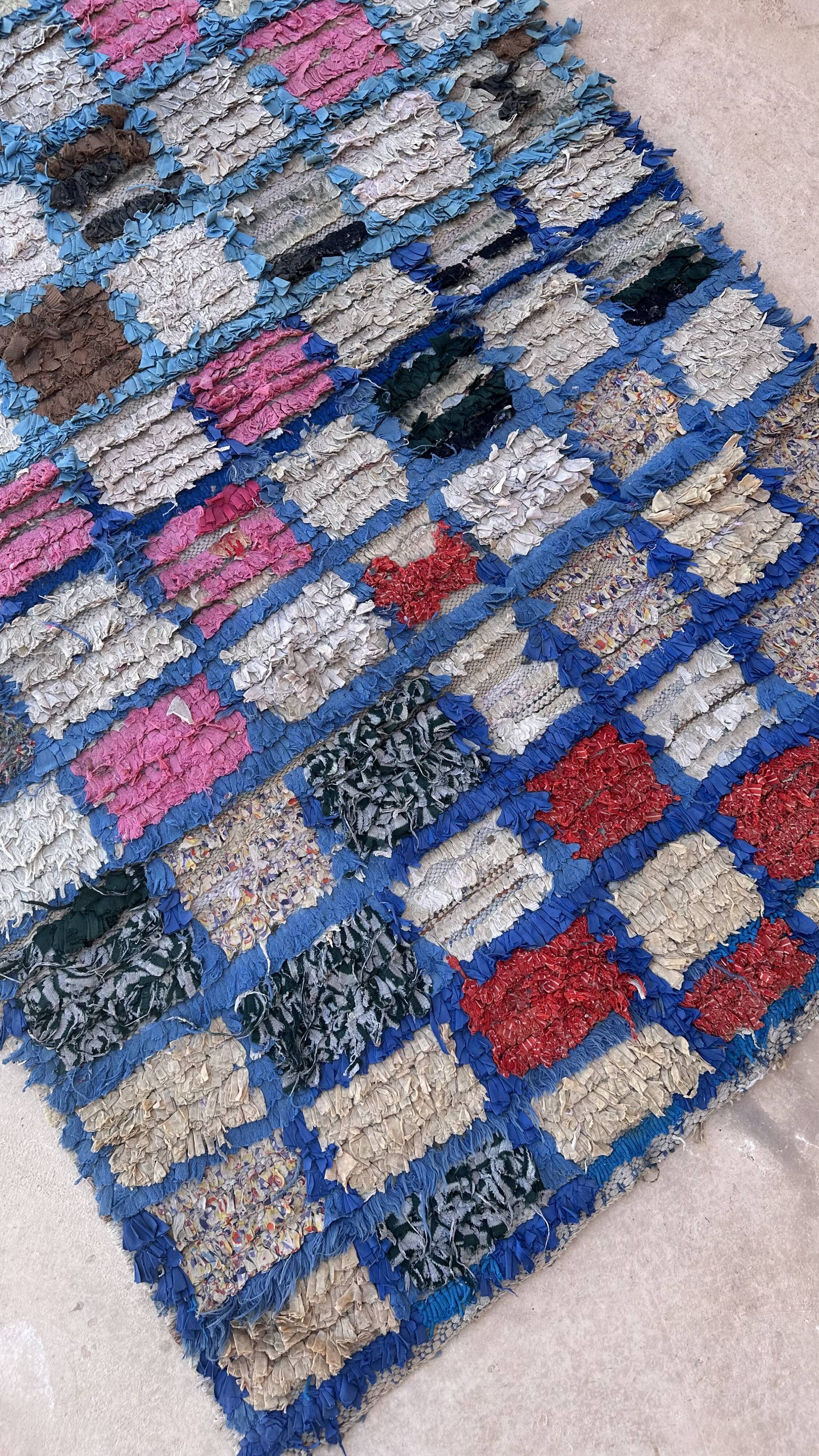 Moroccan Boucherouite Carpet - 112 x 176 cm