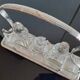 Bouillet goldsmith Bourdelle / Silver-plated metal and glass condiment set