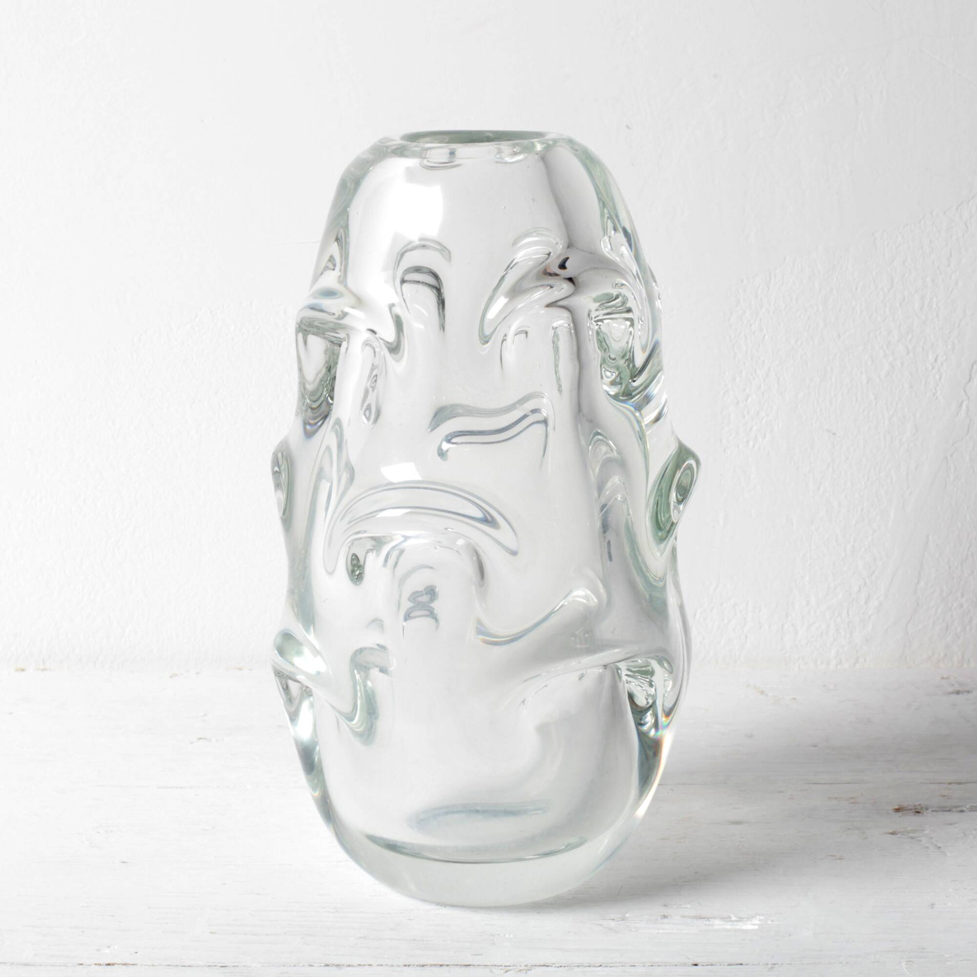 Vase en cristal / Börne Augustsson / Åseda glasbruk / Suède / années 1940
