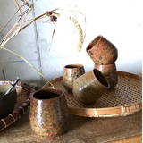 5 pyrite stoneware mugs