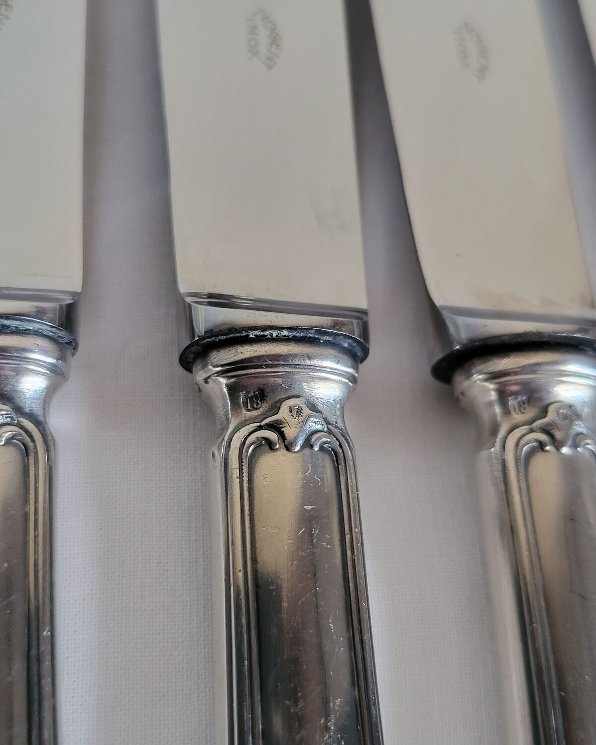 12 silver-plated table knives with stainless steel blades nogent