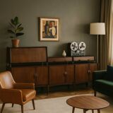 Vintage sideboard in exotic wood, Italian design, 1960s, original