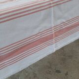 Nappe ancienne rose et blanche