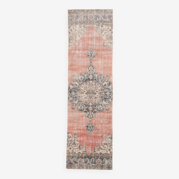 3X10 Pale Red Oriental Turkish Vintage Runner Rug, 91x315Cm