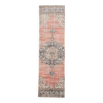 3X10 Pale Red Oriental Turkish Vintage Runner Rug, 91x315Cm