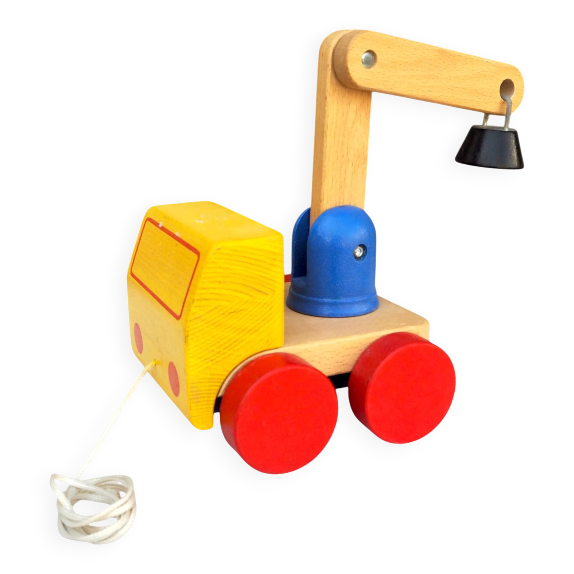 Jouet à tirer camion articulé en bois