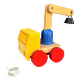 Wooden articulated truck pull toy