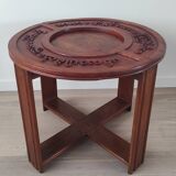 Burmese red teak coffee table