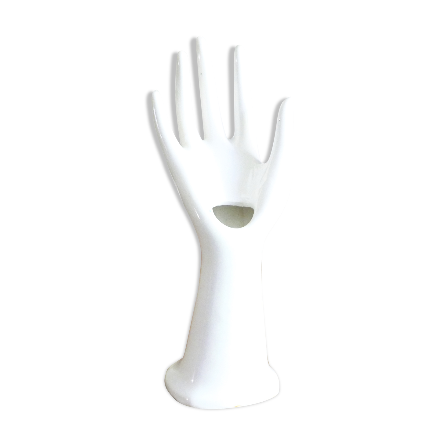 Hand baguier or white porcelain vase, 70s