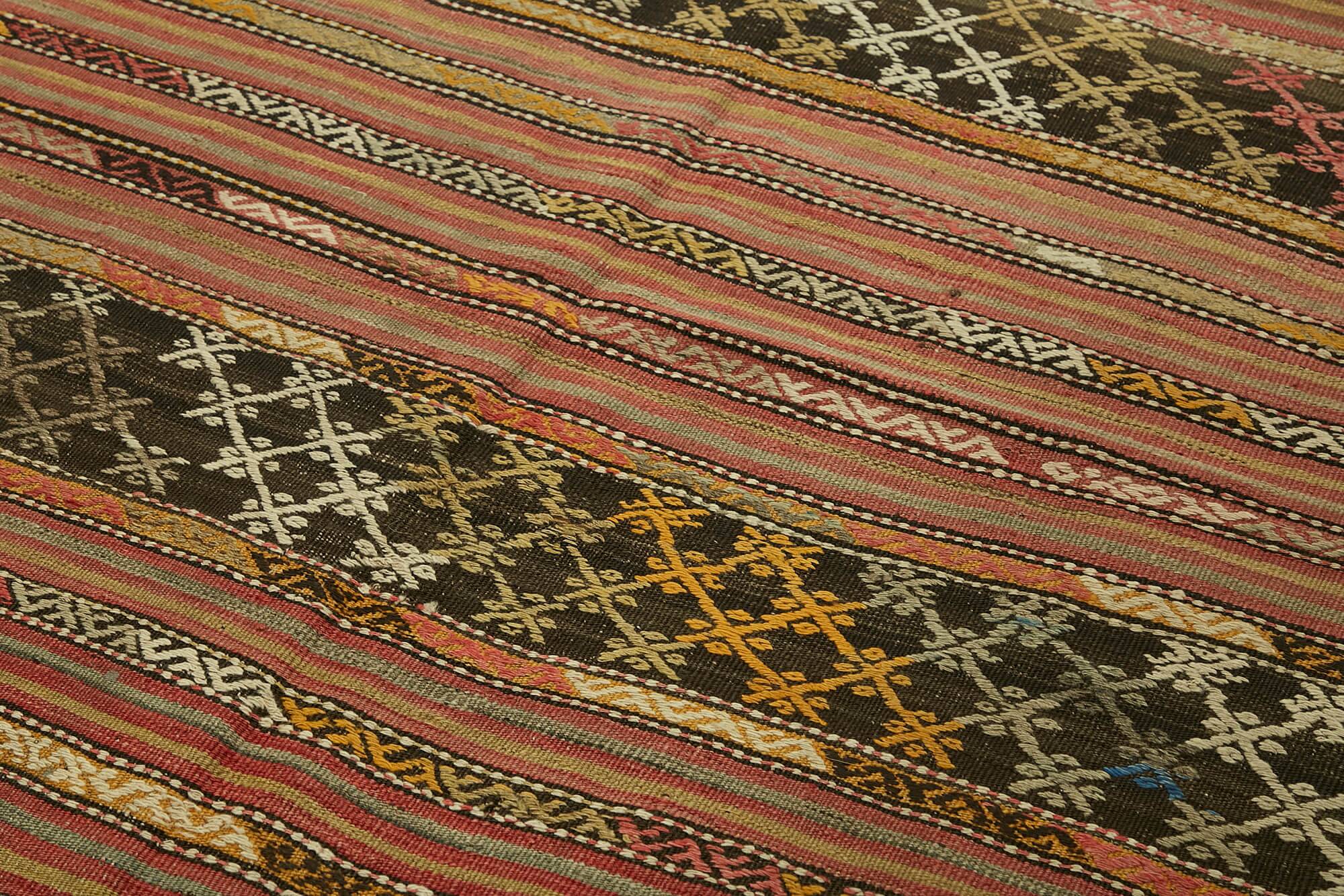 Turkish Handmade Vintage Anatolian Kilim 156 cm x 257 cm