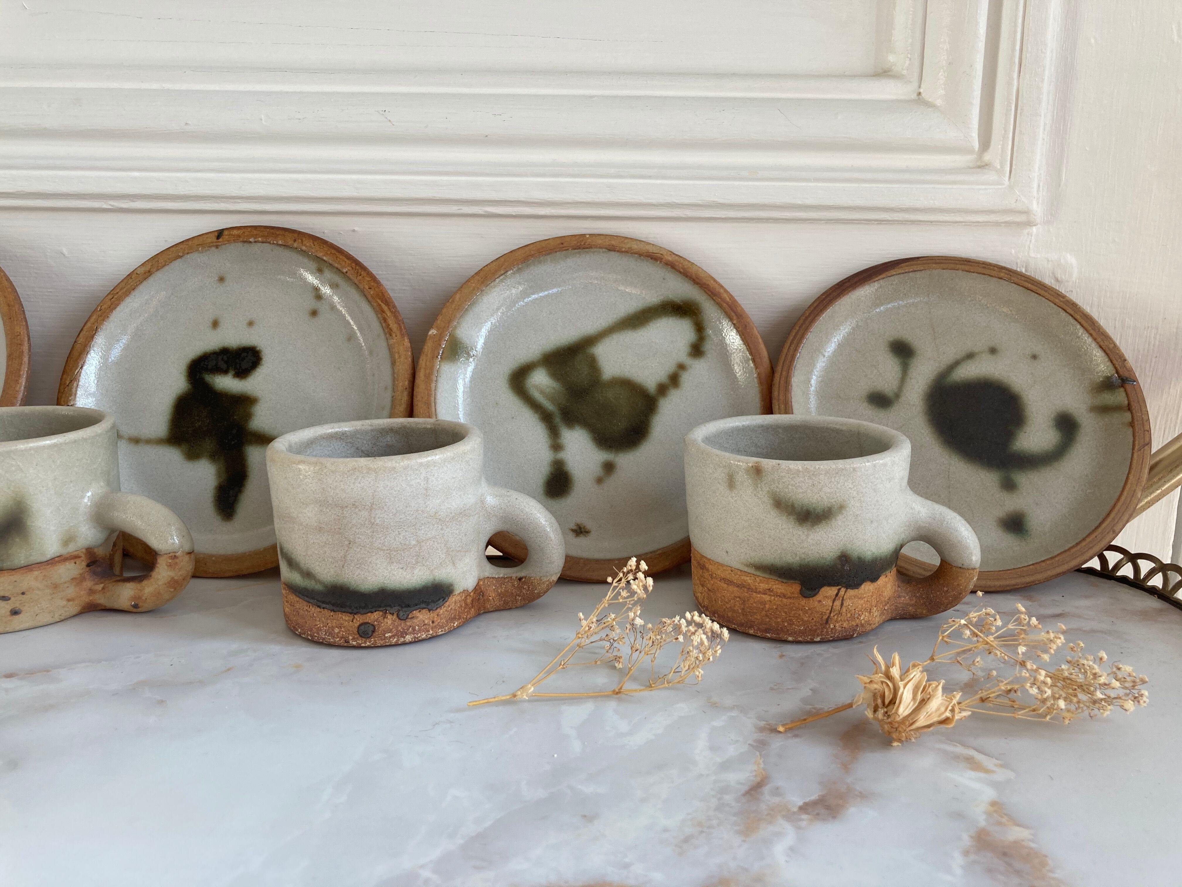 Coffee cups Pottery of La Colombe Madeleine Brault