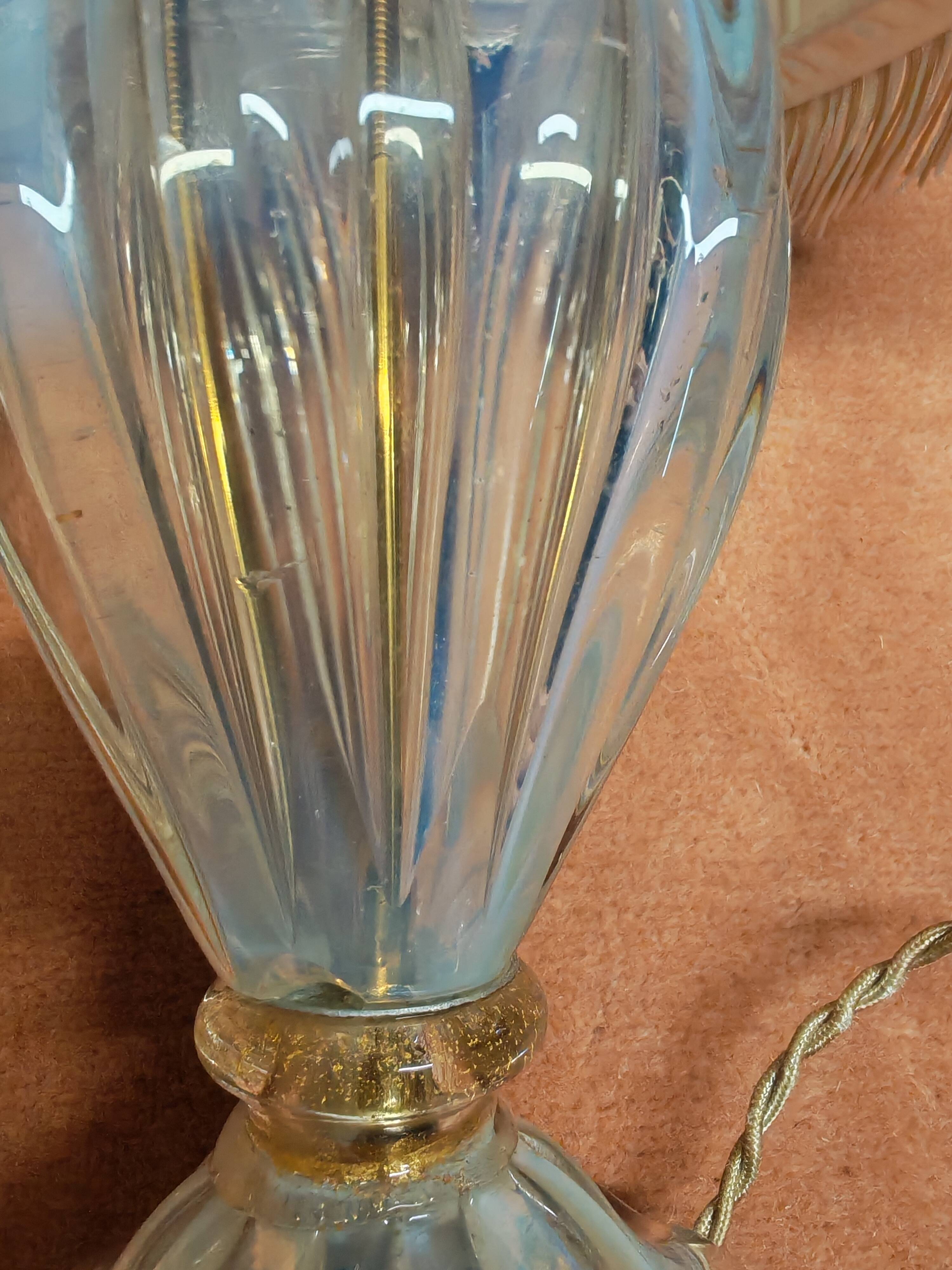 Murano glass table lamp attributed to Barrovier & Toso