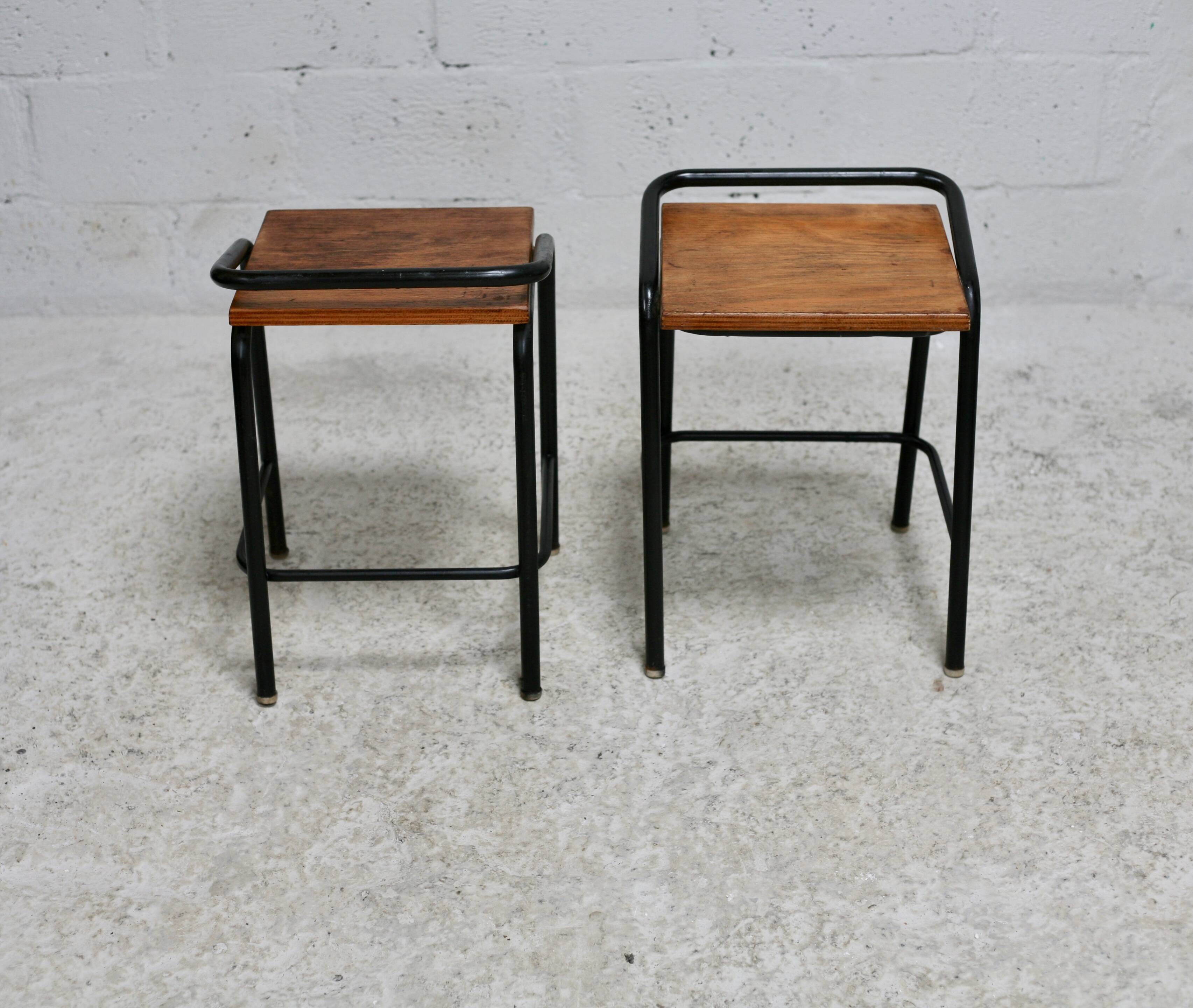 Pair of modernist stools, France, 1960s