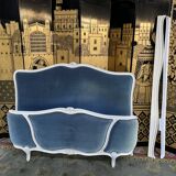 Bed basket Louis XV blue velvet