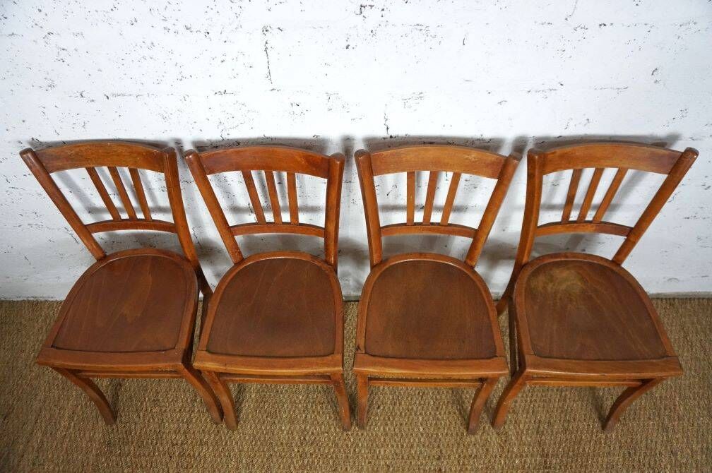Set of 4 vintage Luterma-style bistro chairs from the 50s