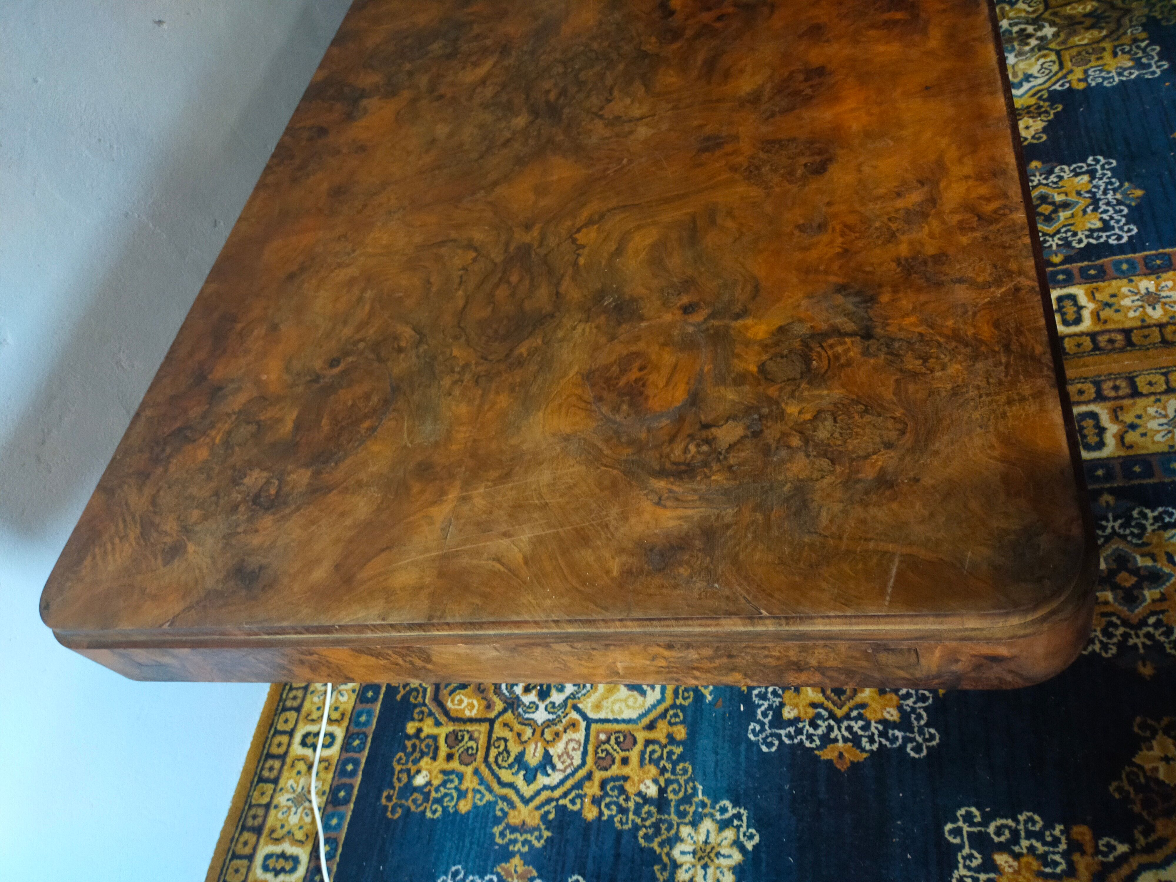 Art deco period table in walnut bramble