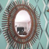 Miroir soleil en rotin 49x61cm