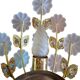 Pair of Banci Florence gold metal and crystal flower wall sconces