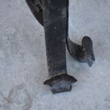 Pair of wrought iron and lava stone bedsides