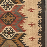 4x10 jute handwoven kilim runner rug, 120 x 300 cm handmade, kelim, carpet, indian.