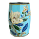 Large Japanese-style garden stool in turquoise glazed ceramic.