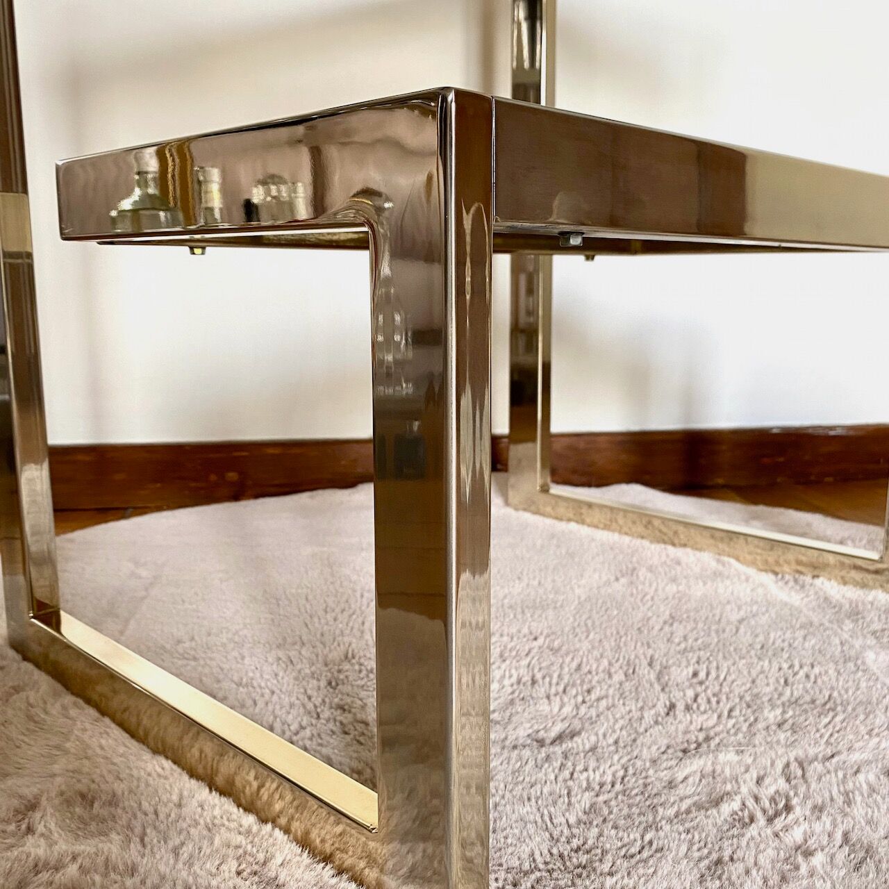 Belgochrom 'G' gold plated side table