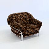 Vintage Italian lounge chairs with tubular frame