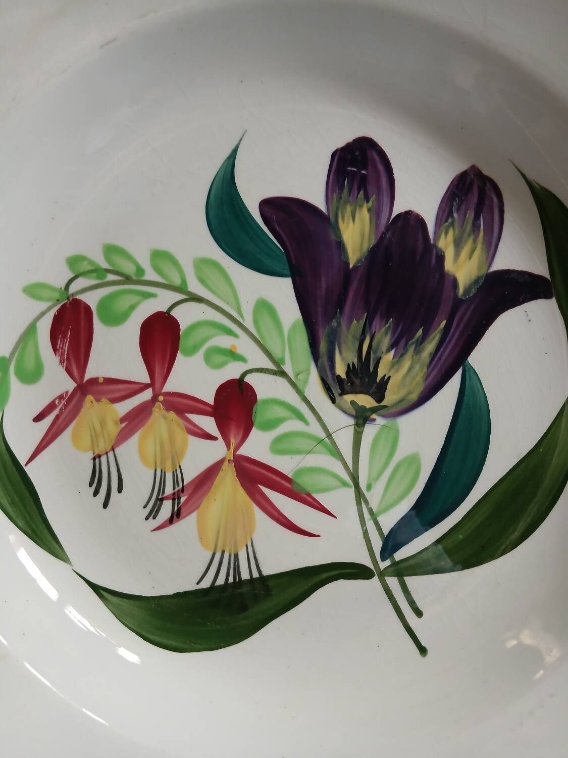 3 antique deep plates from St Amand and Hamage