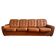 Big four-seated mid-century design brown leather sofa, 1970s, Czechoslovakia