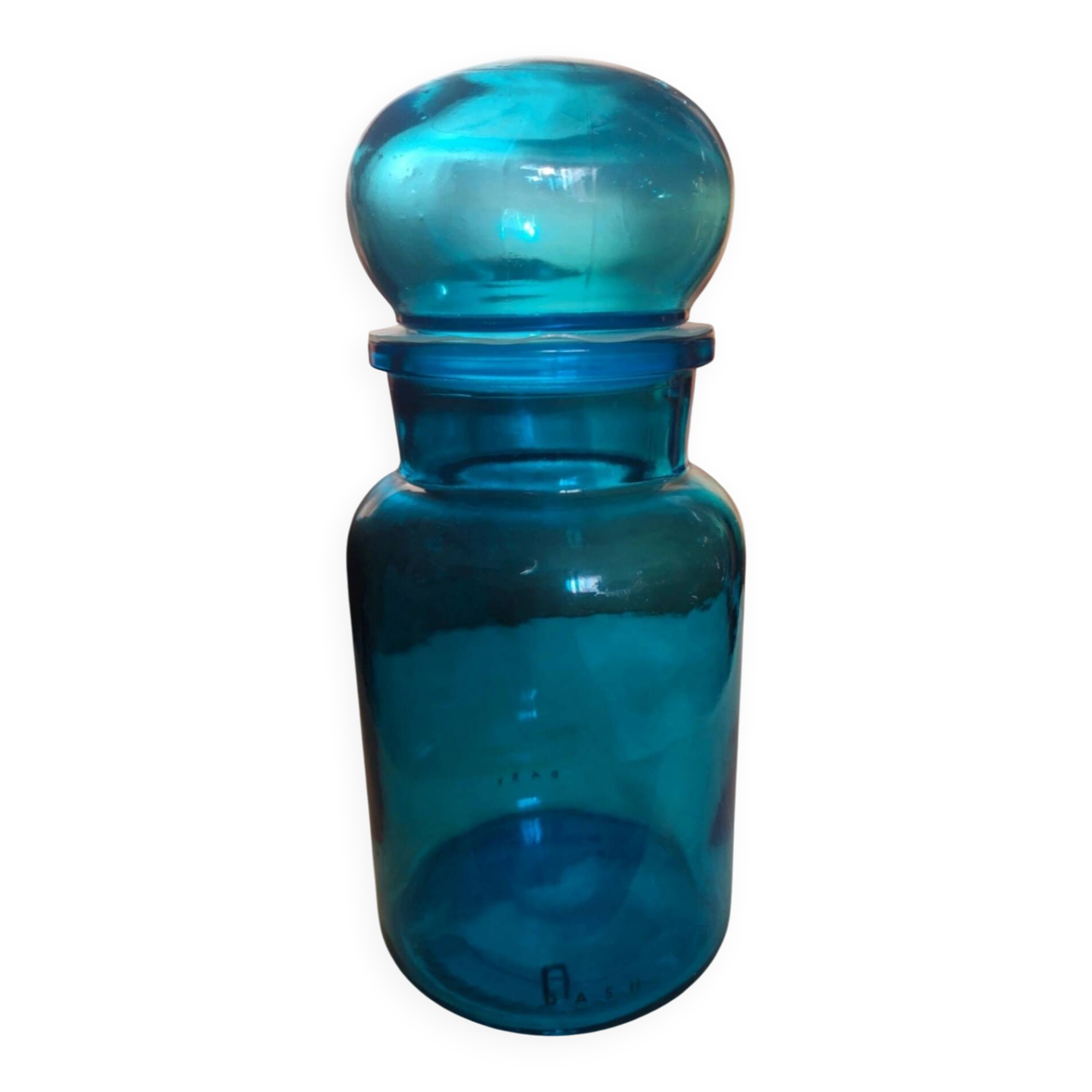 Green glass apothecary jar Belgium