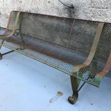 Banc de jardin métal perforé rené malaval 1950/60