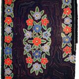 Old American Carpet Hooked handmade 103cm x 166cm 1920s, 1C677