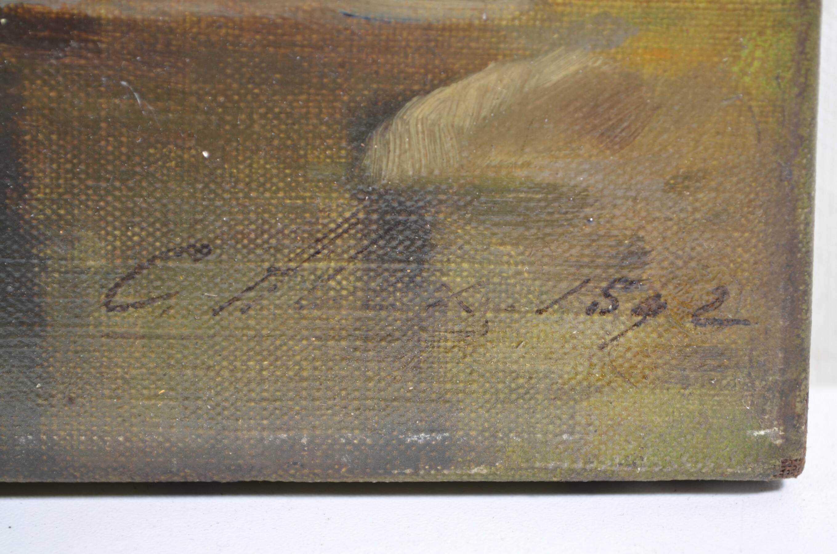 Barbizon school "stream in an undergrowth" signed and dated 1892