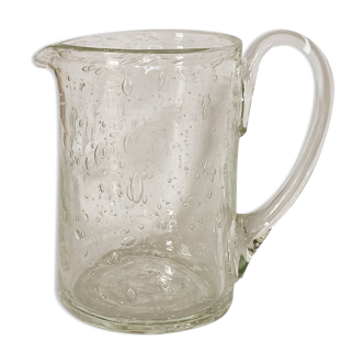 Biot bubbled glass pitcher