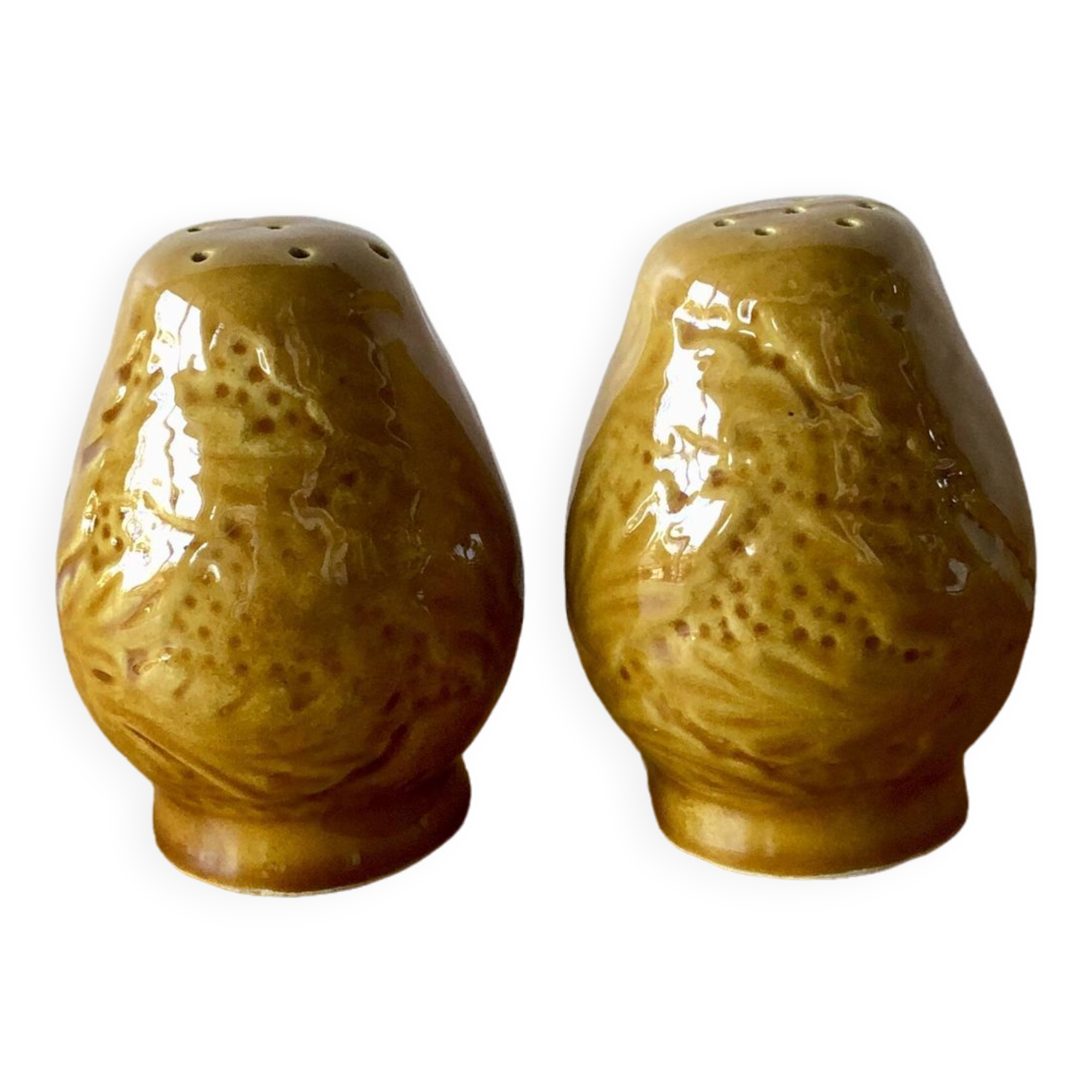 Sel et poivre en céramique jaune safran