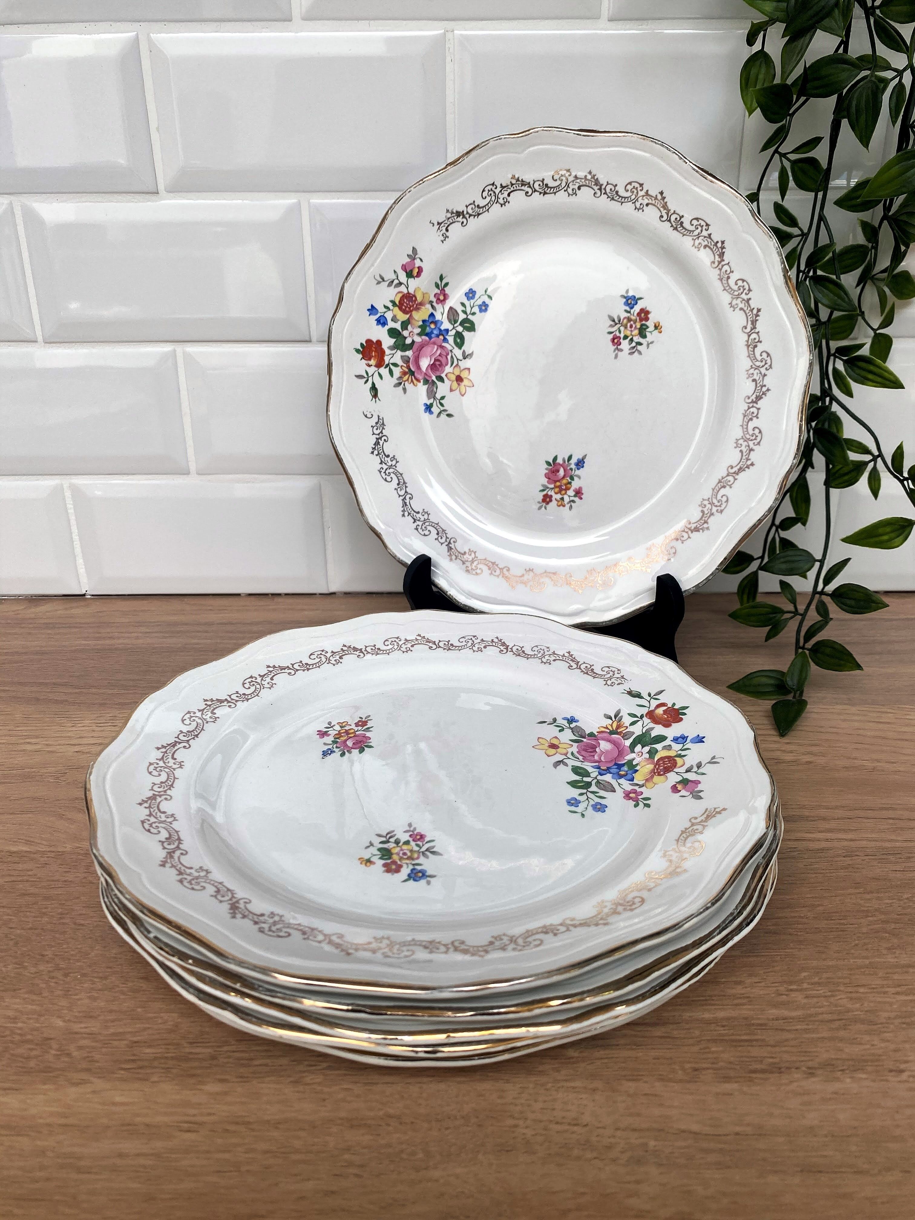 Set of 6 Flat Plates the Almond