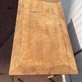 Vintage wooden desk with two drawers.