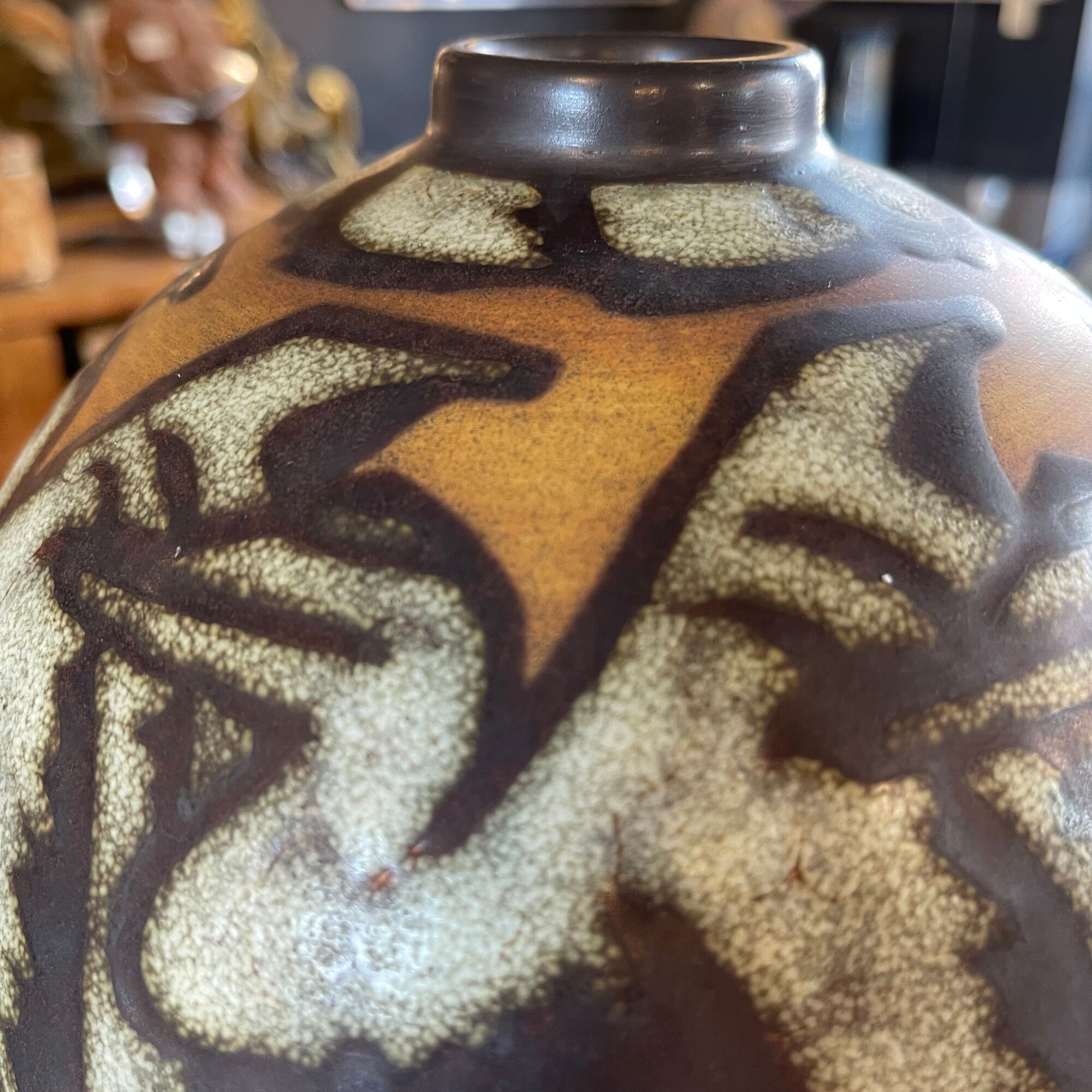 Stoneware ball vase by Charles Catteau for Keramis