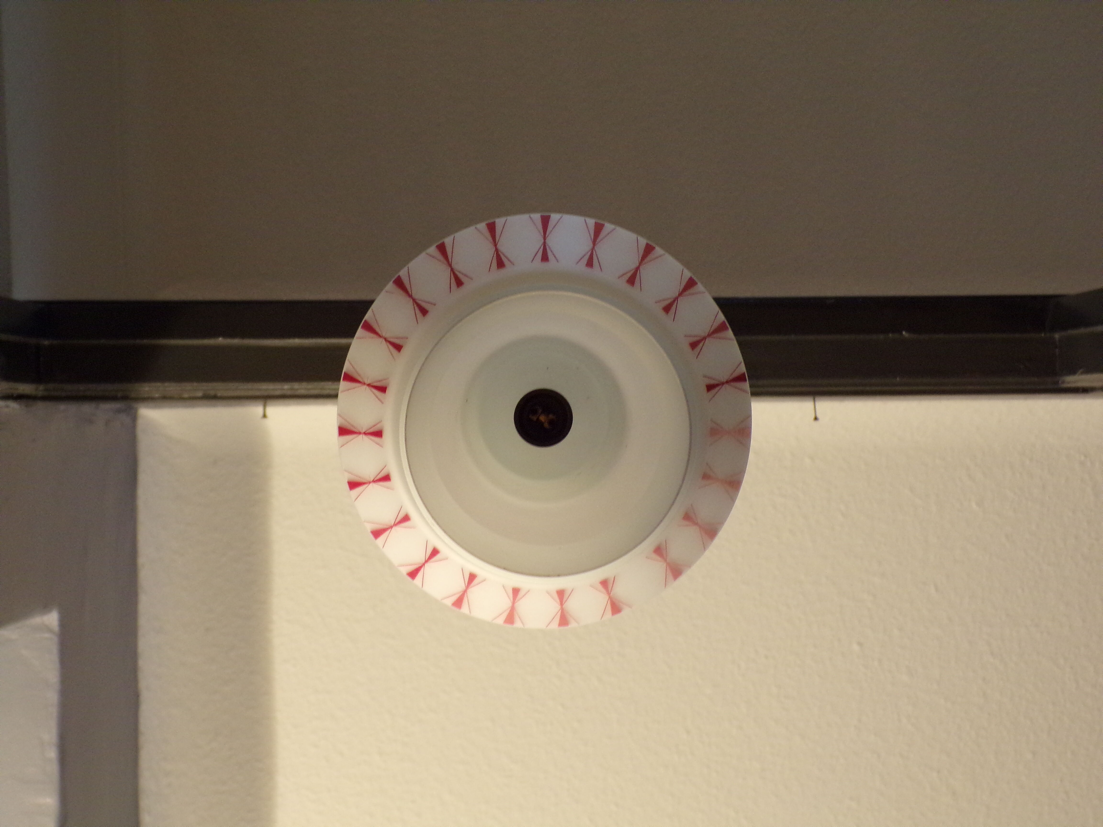 Opaline hanging lamp with patterns