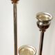 CANDLE HOLDER 3 Lights METAL Patinated Chrome