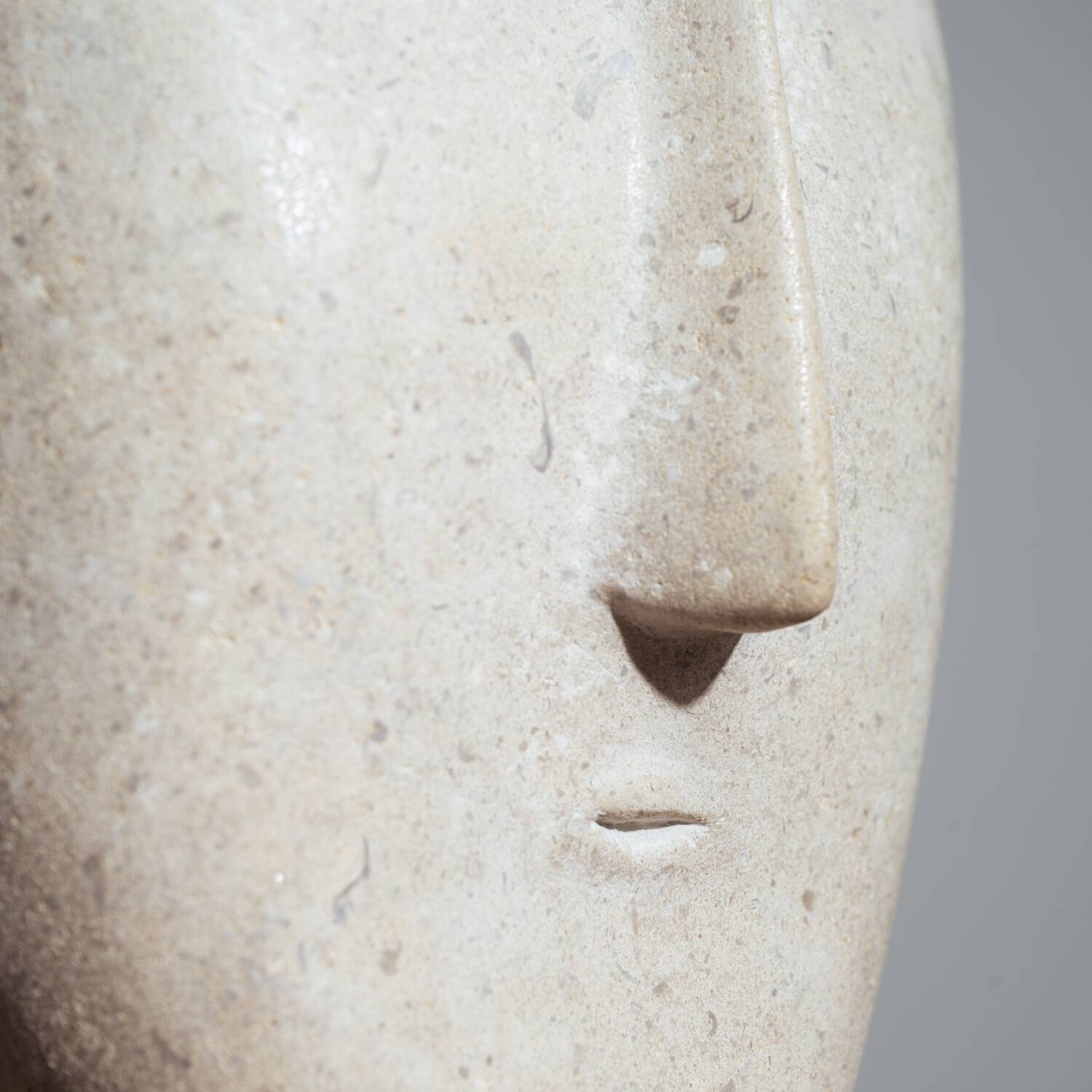 Modernist figurative sculpture bust in sandstone