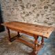 French farmhouse table in oak – 1950-1970 – Top made of solid blocks