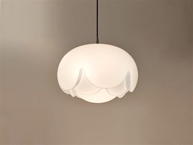 "Artichoke" opaline pendant light by Koch & Lovy for Peill & Putzler