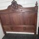Antique solid oak headboard