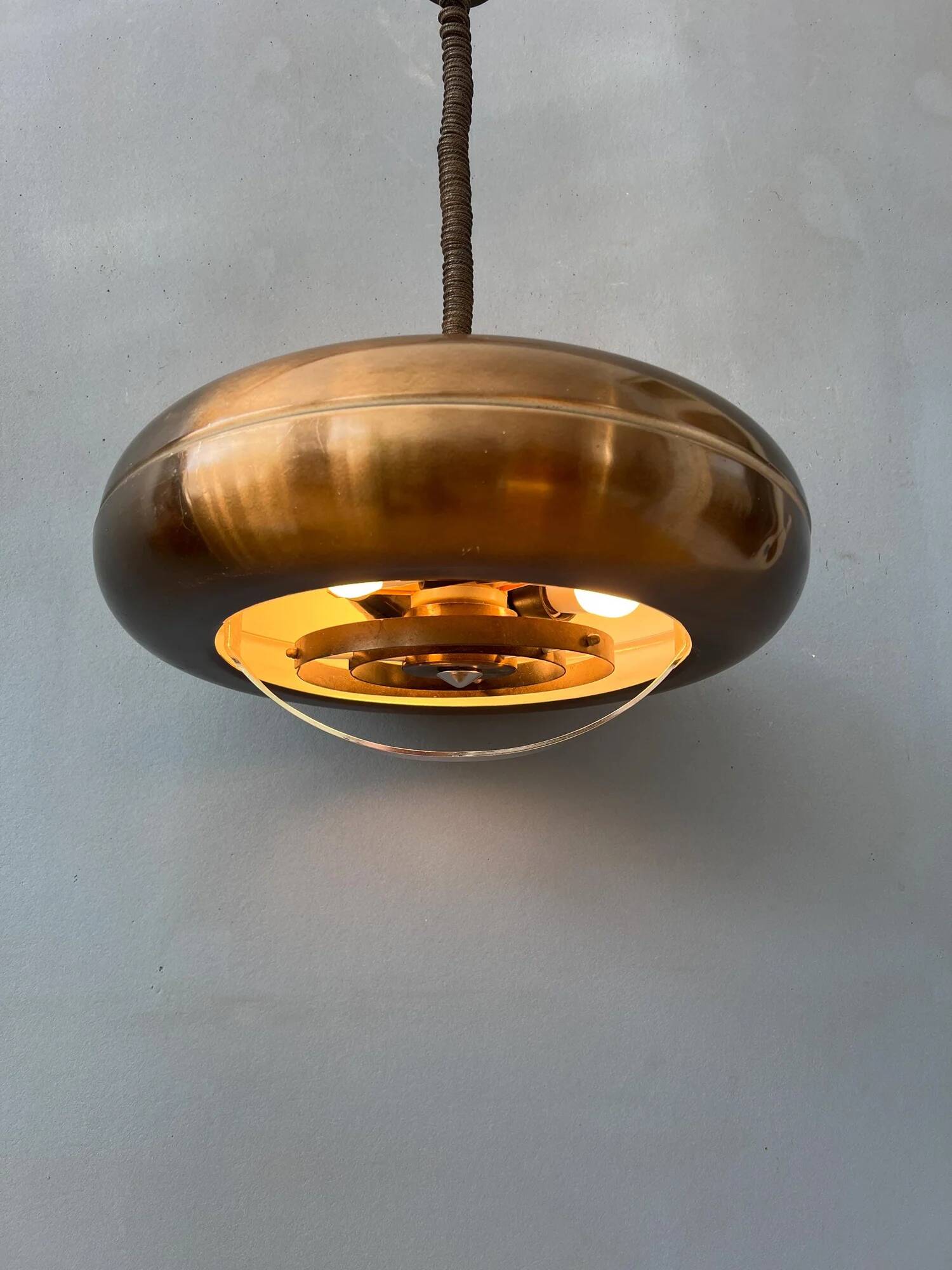 Vintage 'Copper' UFO space age pendant lamp