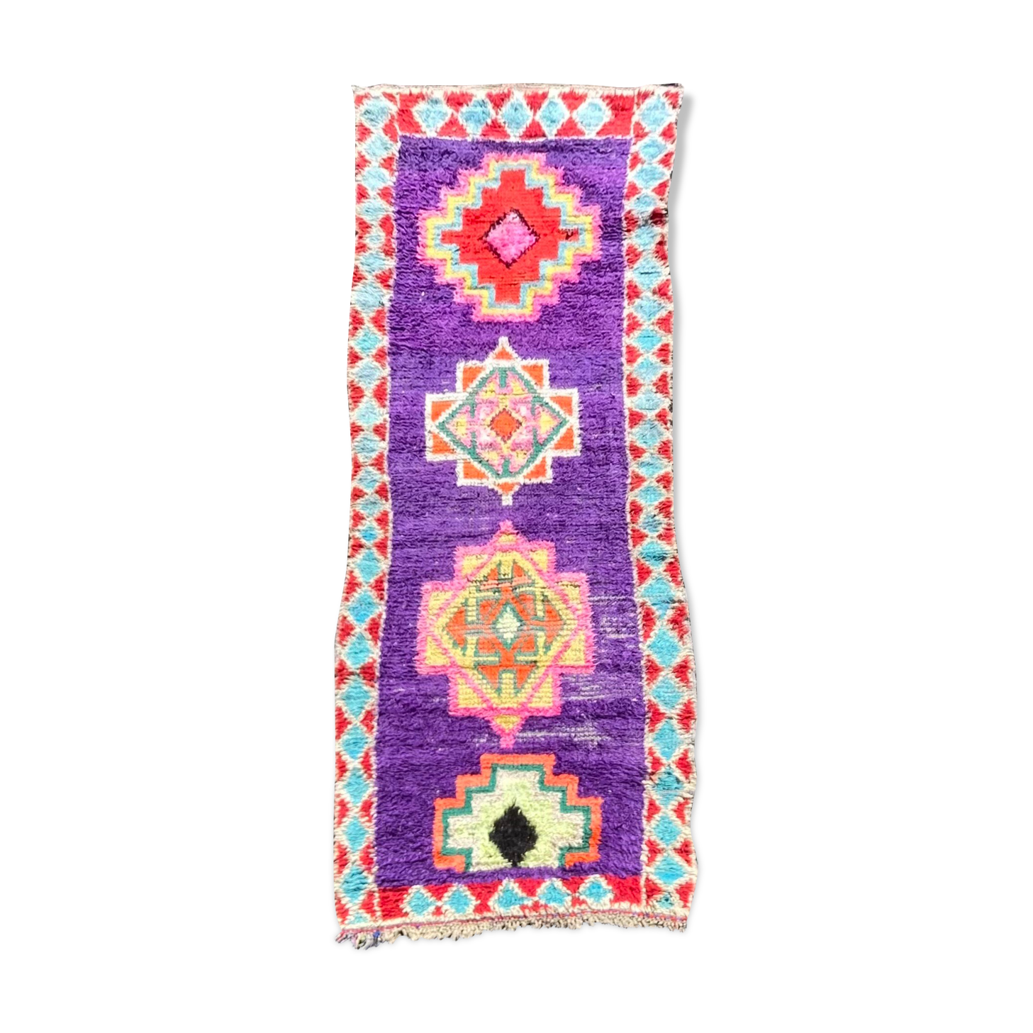 Boucherouite carpet 80 x 250 cm