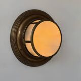 Vintage XL wall light, brass and frosted glass, France, 1920.