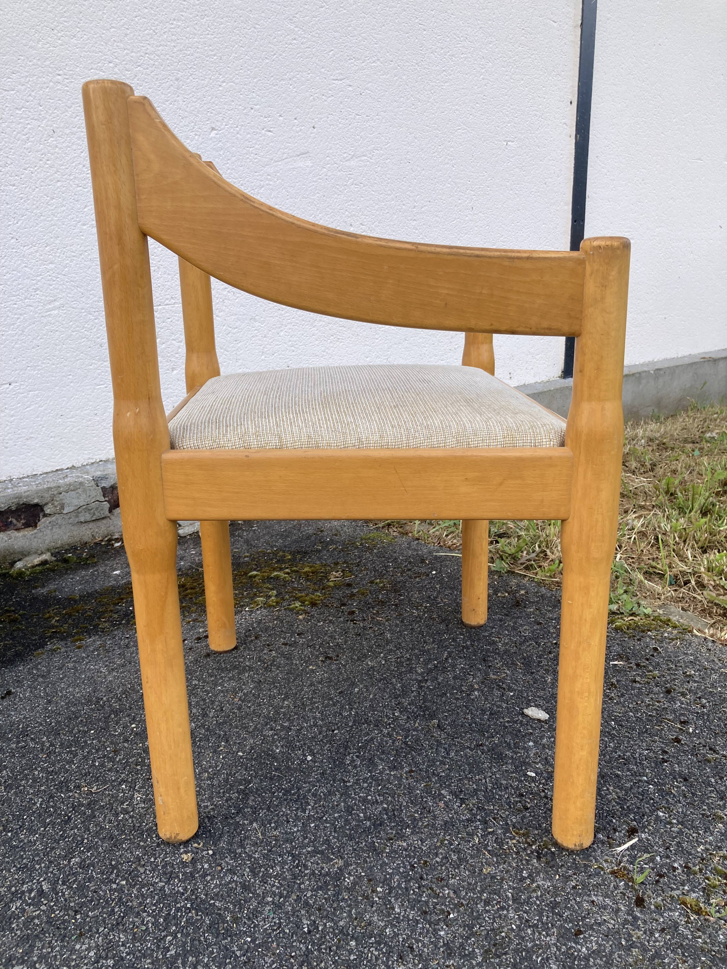 Six Carimate Cassina armchairs 1960's by Vico Magistretti