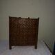 Put documents in two-tone braided bamboo 3 compartments vintage 1970