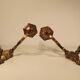 Pair of old Art Deco double lights appliques in bronze